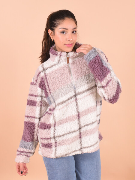 BUZO SHERPA MIX COLORS LILA