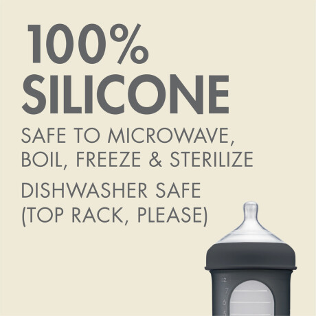Mamadera Silicona con tetina 3m+ (240ml) gris oscuro