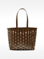 Bolso Shopper Trenzado Con Nudos marron