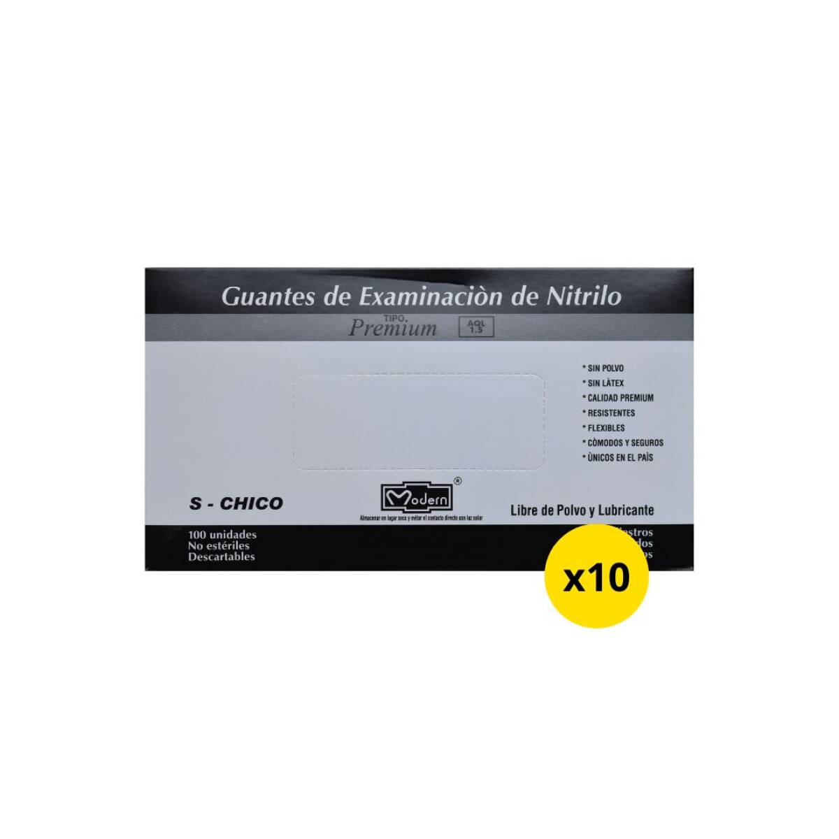 Guantes de nitrilo Modern caja x 100 unidades OFERTA CAJA X 10 - Negro 