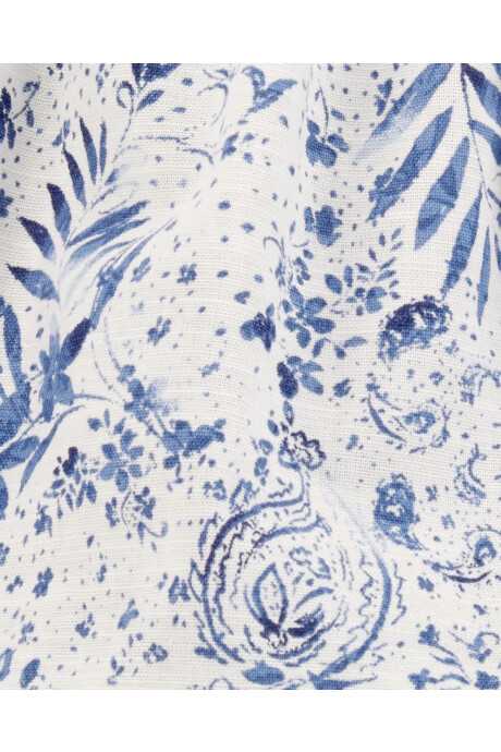 Body bombachudo de algodón, con volados y diseño floral Sin color