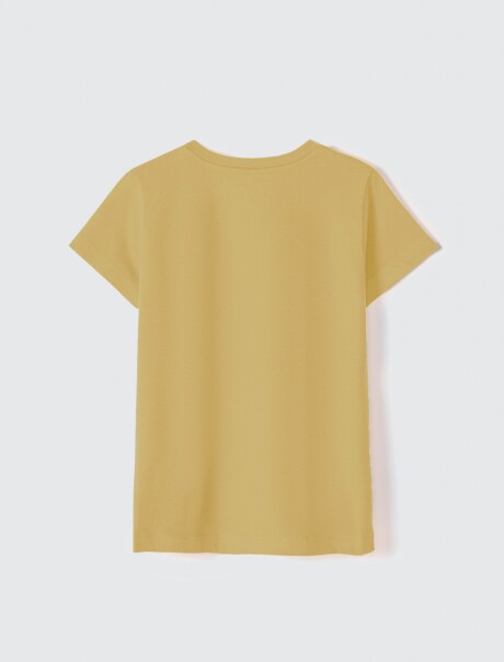 CAMISETA DE NIÑA MANGA CORTA ESTAMPADA AMARILLO