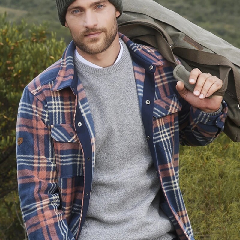 Camisa Hombre Polar A/Cuadros Legacy Ladrillo
