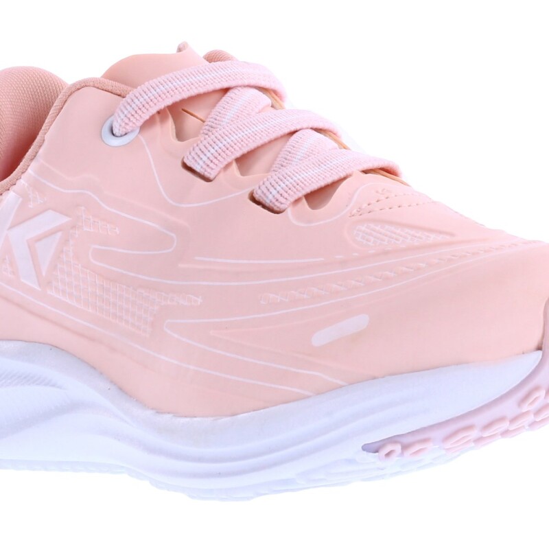 Championes de Niña KIDY acordonado con diseño en contraste Nude - Blanco