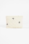 Estuche bordado moña blanco