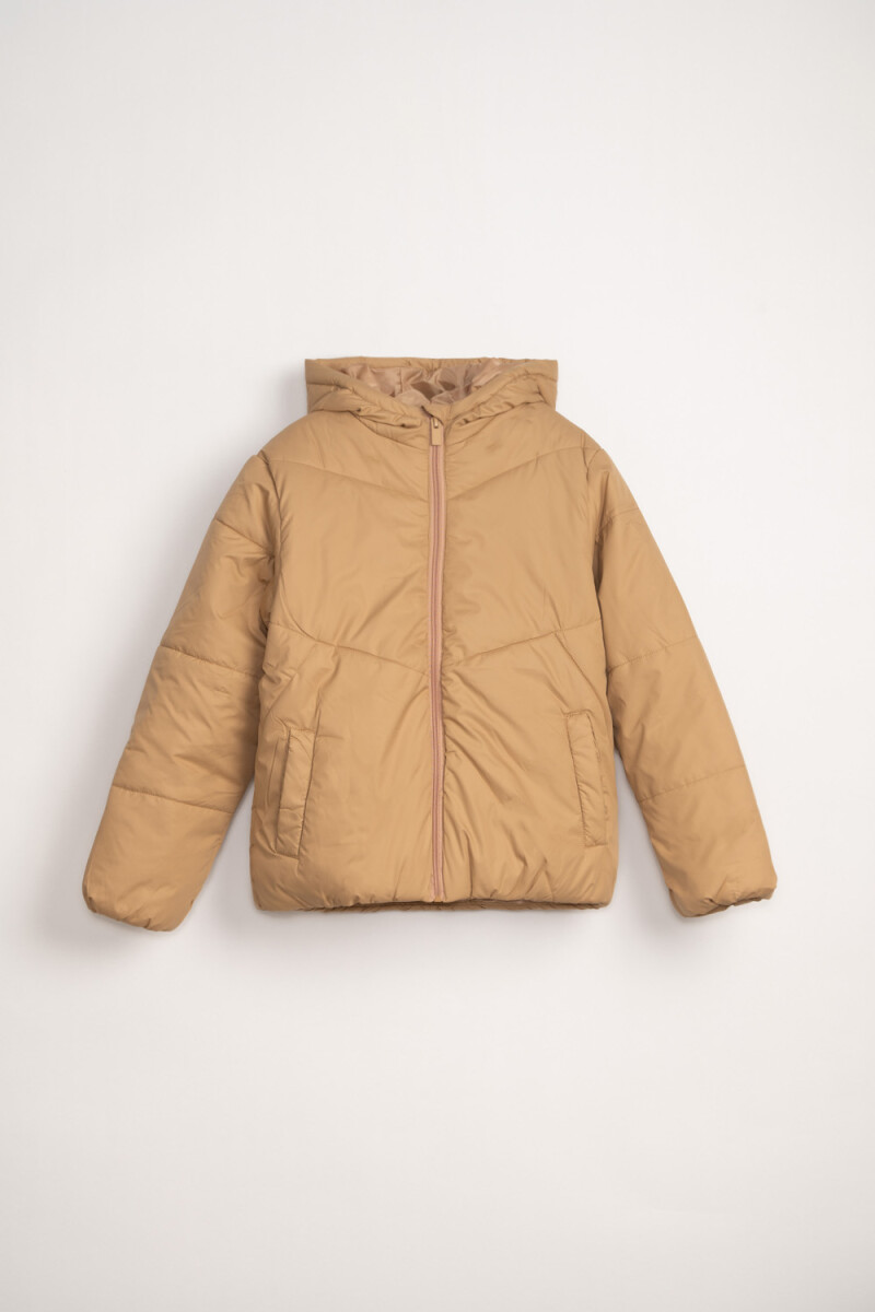 Campera abrigo capitoneada - Tostado 