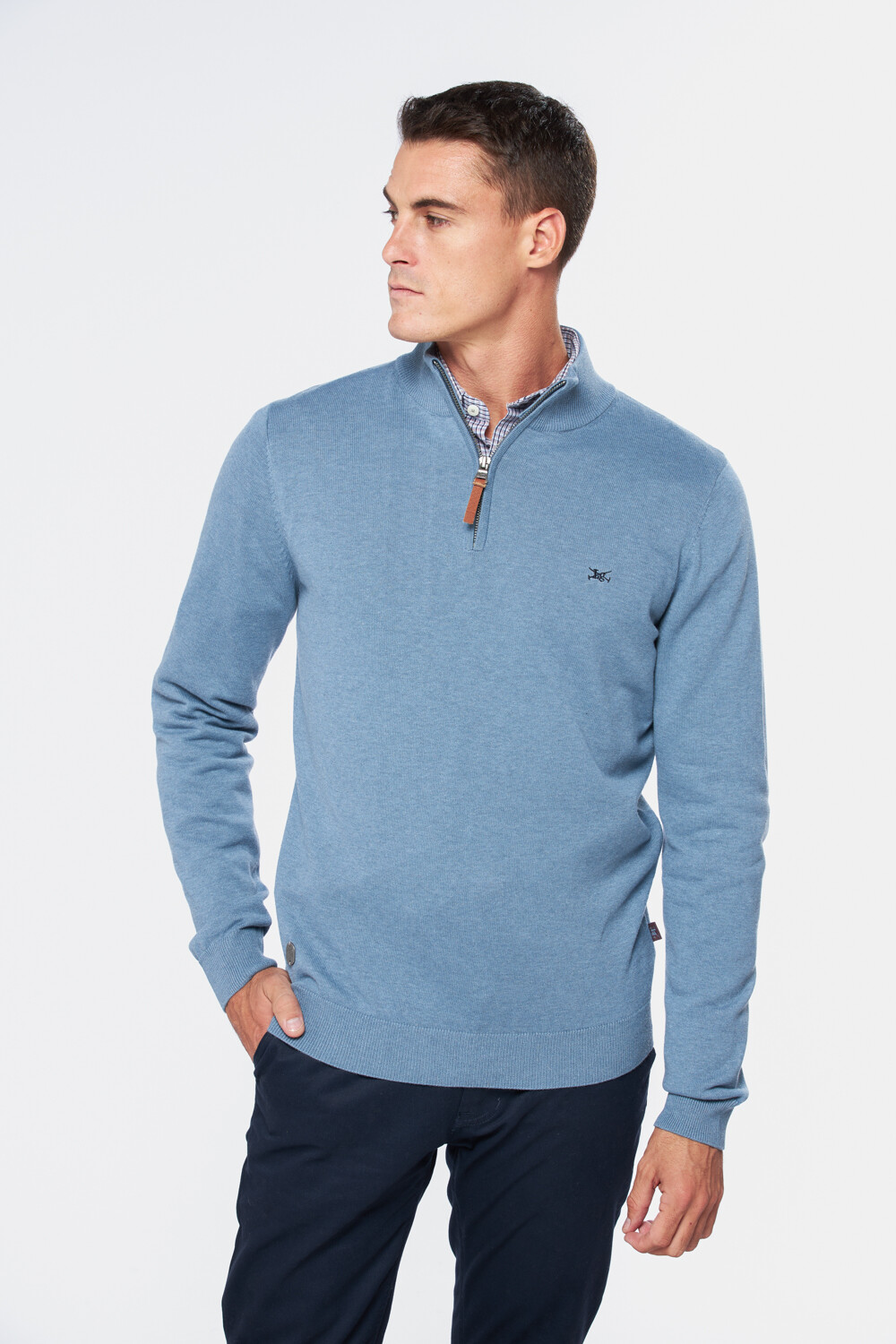 BUZO TEJIDO MEDIO CIERRE Denim