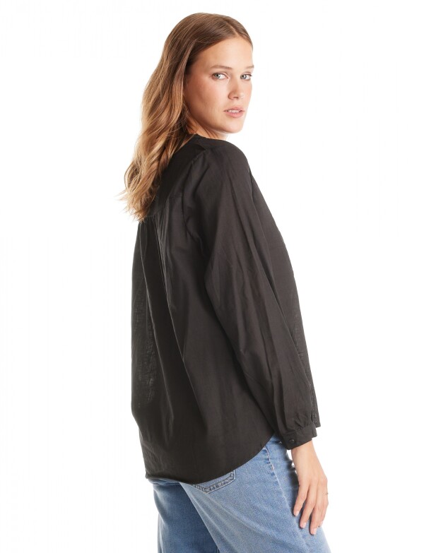Blusa Algodon Bordado NEGRO