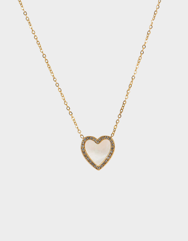 Cadena Corta con Dije Premium Gold Cadena Corta Con Dije Corazón - Dorado