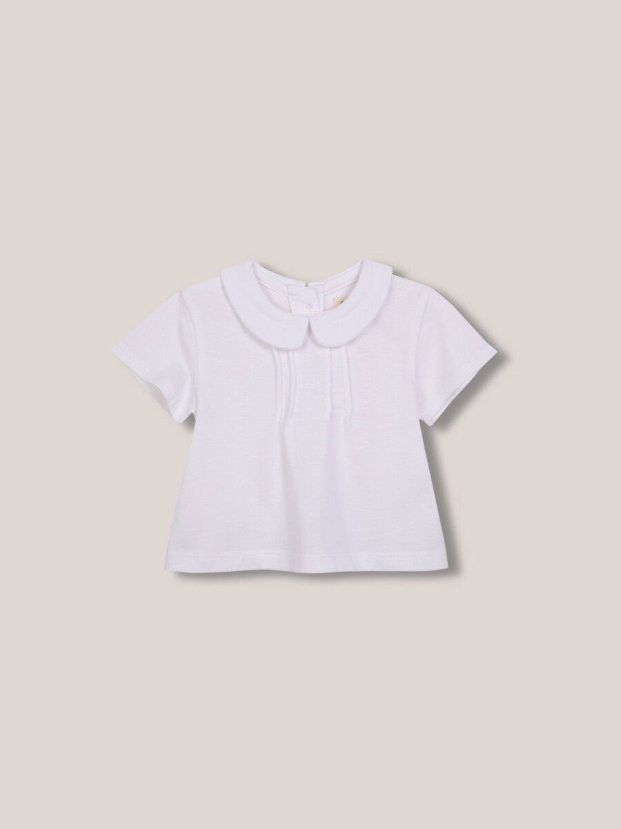 Camiseta Con Cuello Bebe Blanco