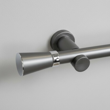 Barrote cortina de metal 2,5 m + 3 Soportes PLATEADO