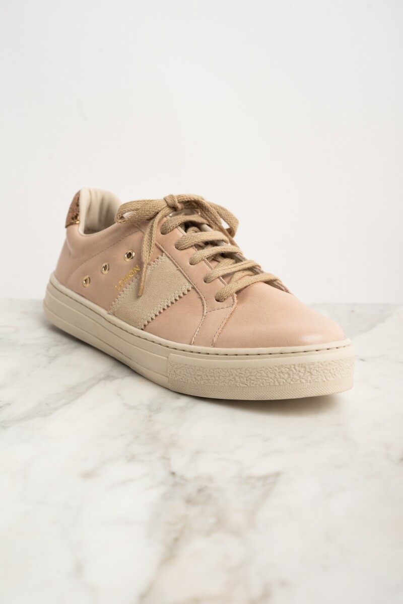 Zapatilla Cuero Rosa Viejo