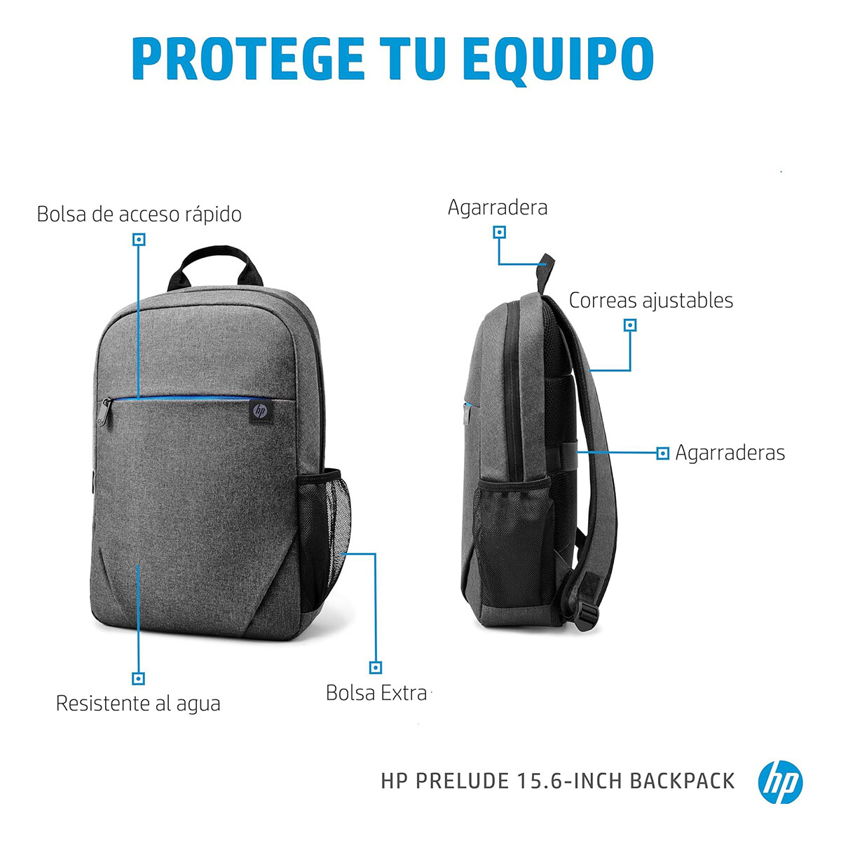Mochila HP Prelude para Notebook hasta 15.6" Unisex Gris