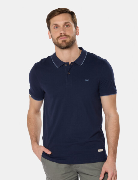 REMERA POLO JERSEY RAYADA Azul