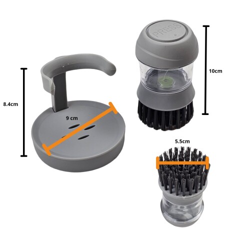 Cepillo para lavar Ollas Utensilios Cocina Dispensa Jabón Gris