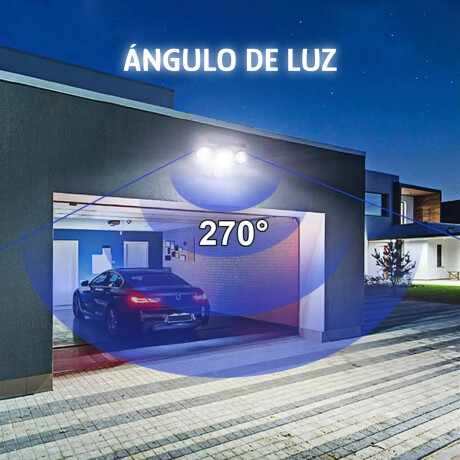 Foco Solar de Exterior 4 Paneles Led Ajustables c/Sensor Mov Negro
