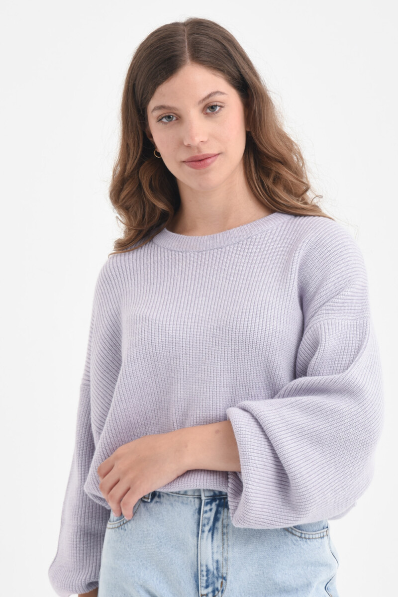 Sweater de punto balloon - Lila 