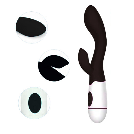 Vibrador Con Doble Estímulo Desing Curvo Recargable USB Negro