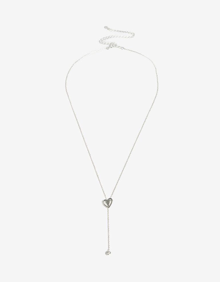 Collares Cortos Strass Collar Corto Plata 925 Corazón - Plateado