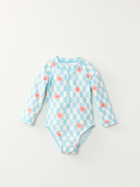 Malla Estampado Damero Celeste