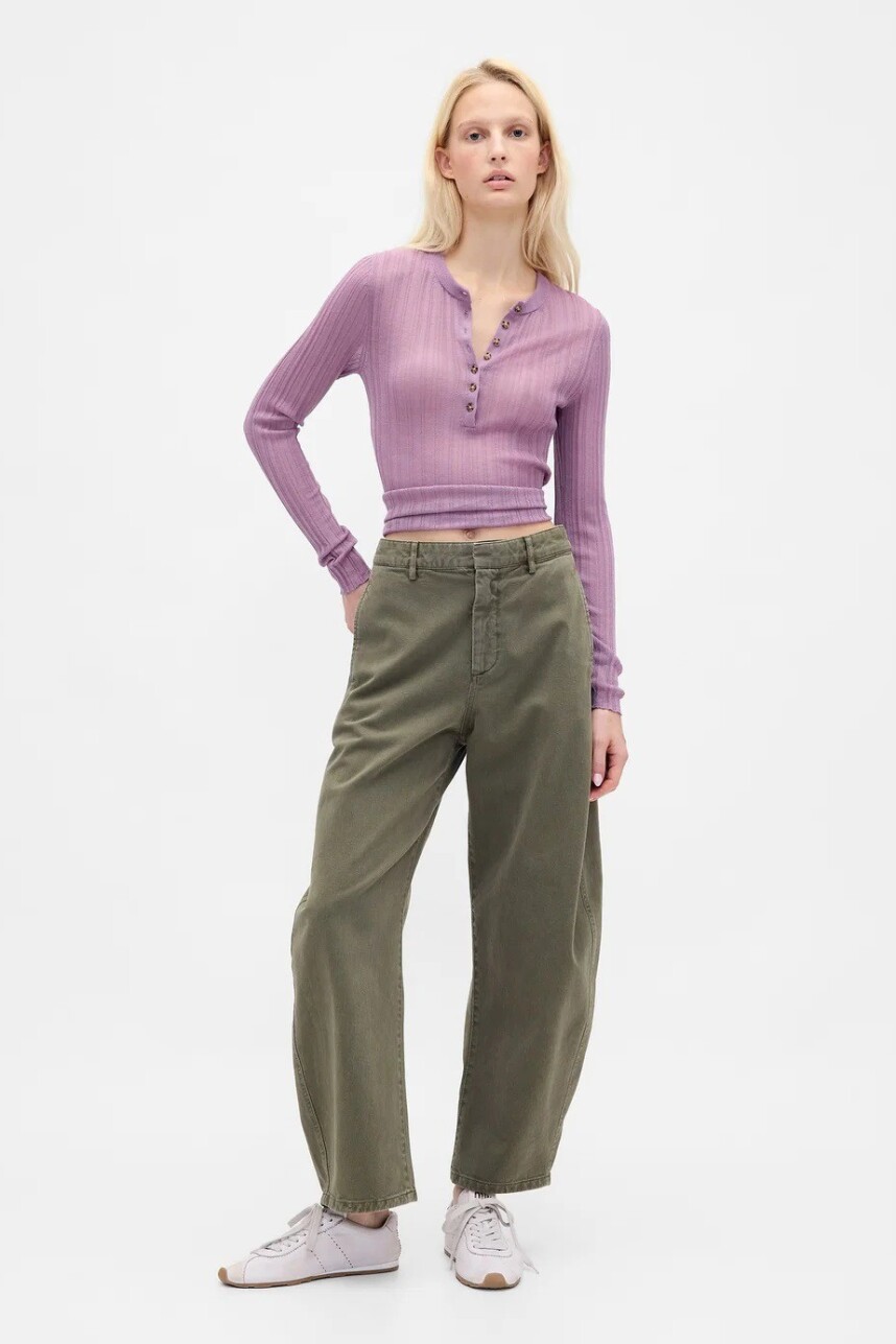 Pantalón Khaki Barrel Mujer Black Moss