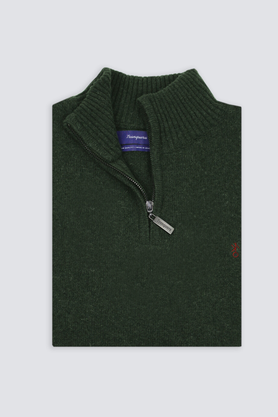 Remera Medio Cierre Criollo Verde Oscuro