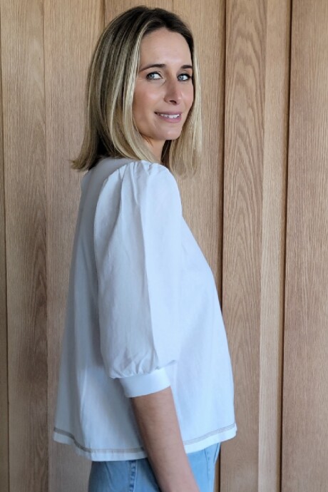 Remera Rose Tusor Blanco