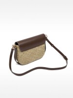 Bolso Bandolera De Rafia Con Solapa marron