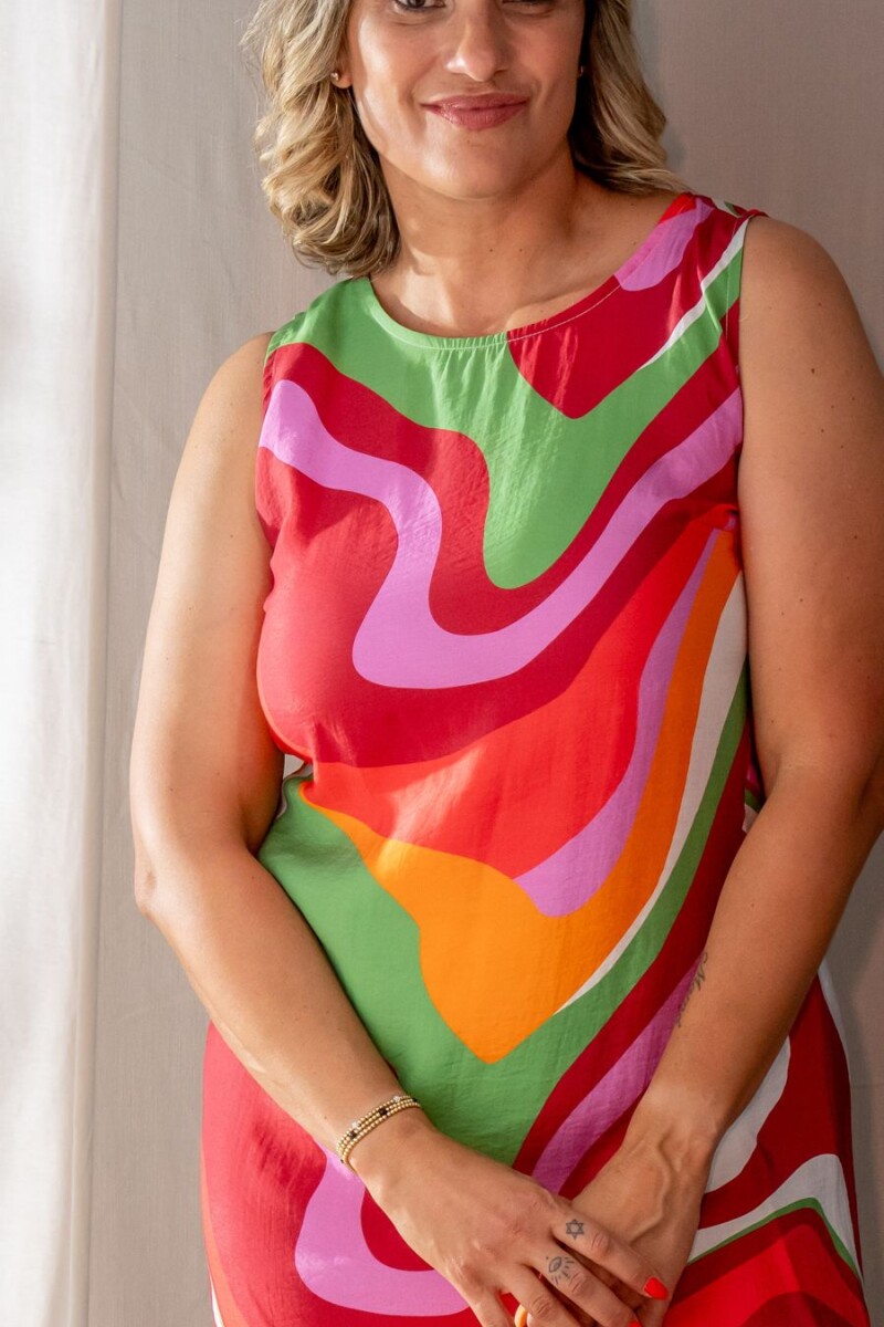 Vestido Cores Estampado