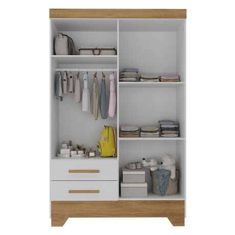 Ropero 4 puertas 2 cajones 42GR4247 Blanco/Natural Ropero 4 puertas 2 cajones 42GR4247 Blanco/Natural