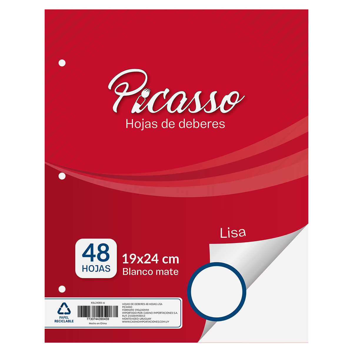 Hojas de deberes x48 Picasso Lisa 