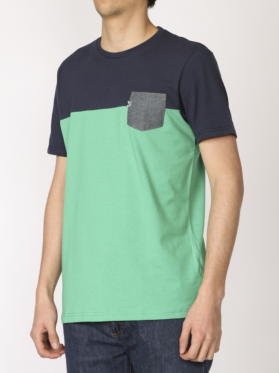 T-shirt Bolsillo Jean Navigator - Azul/verde 