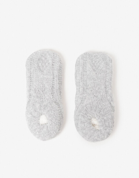Pantuflas Par De Pantuflas Trenzadas - Gris Melange