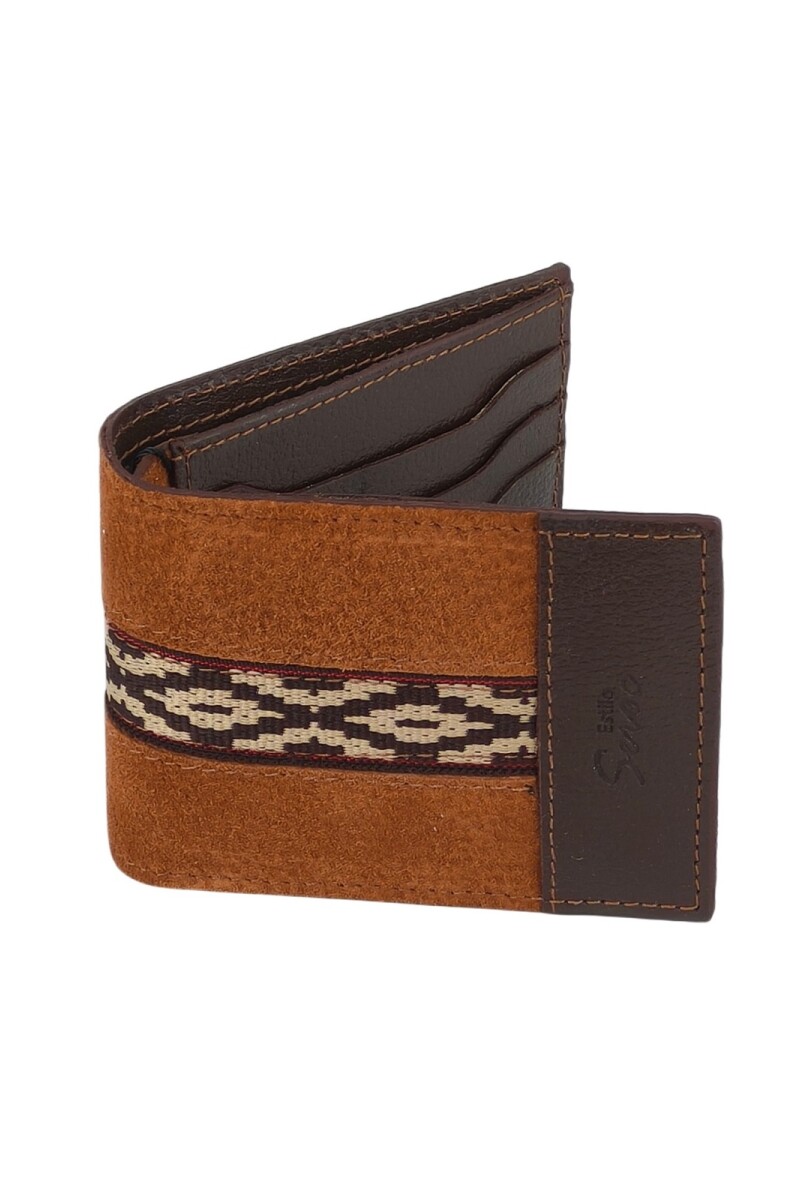 billetera de cuero al corte oxido