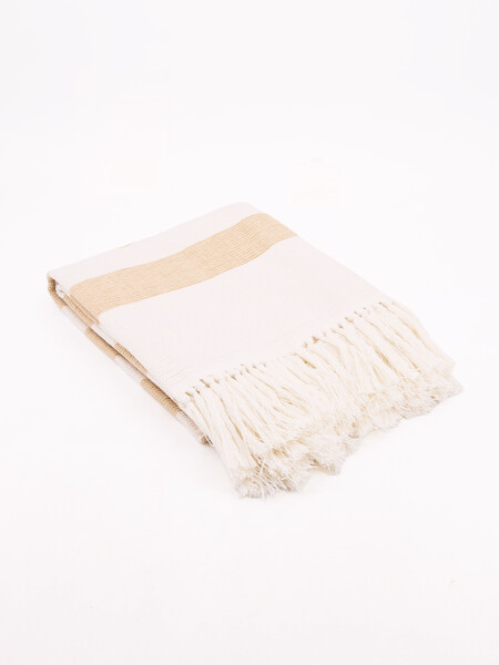 ALFOMBRA ALGODÓN RAYA BEIGE (V)