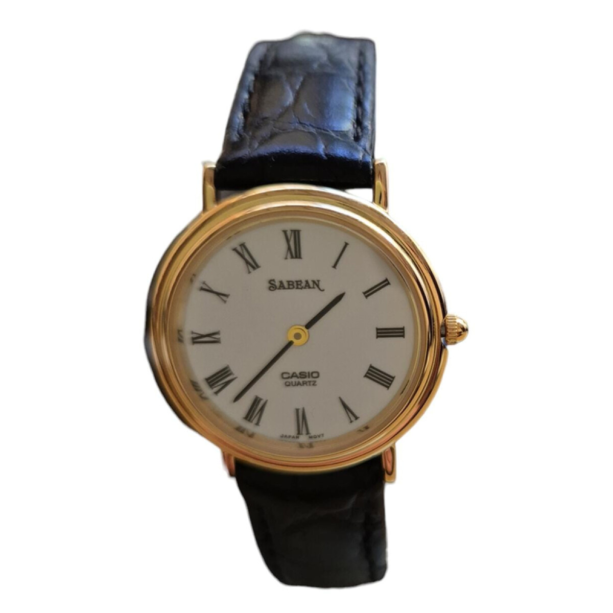 Reloj Casio de dama con malla de Cuero Negro LTP-1020Q 