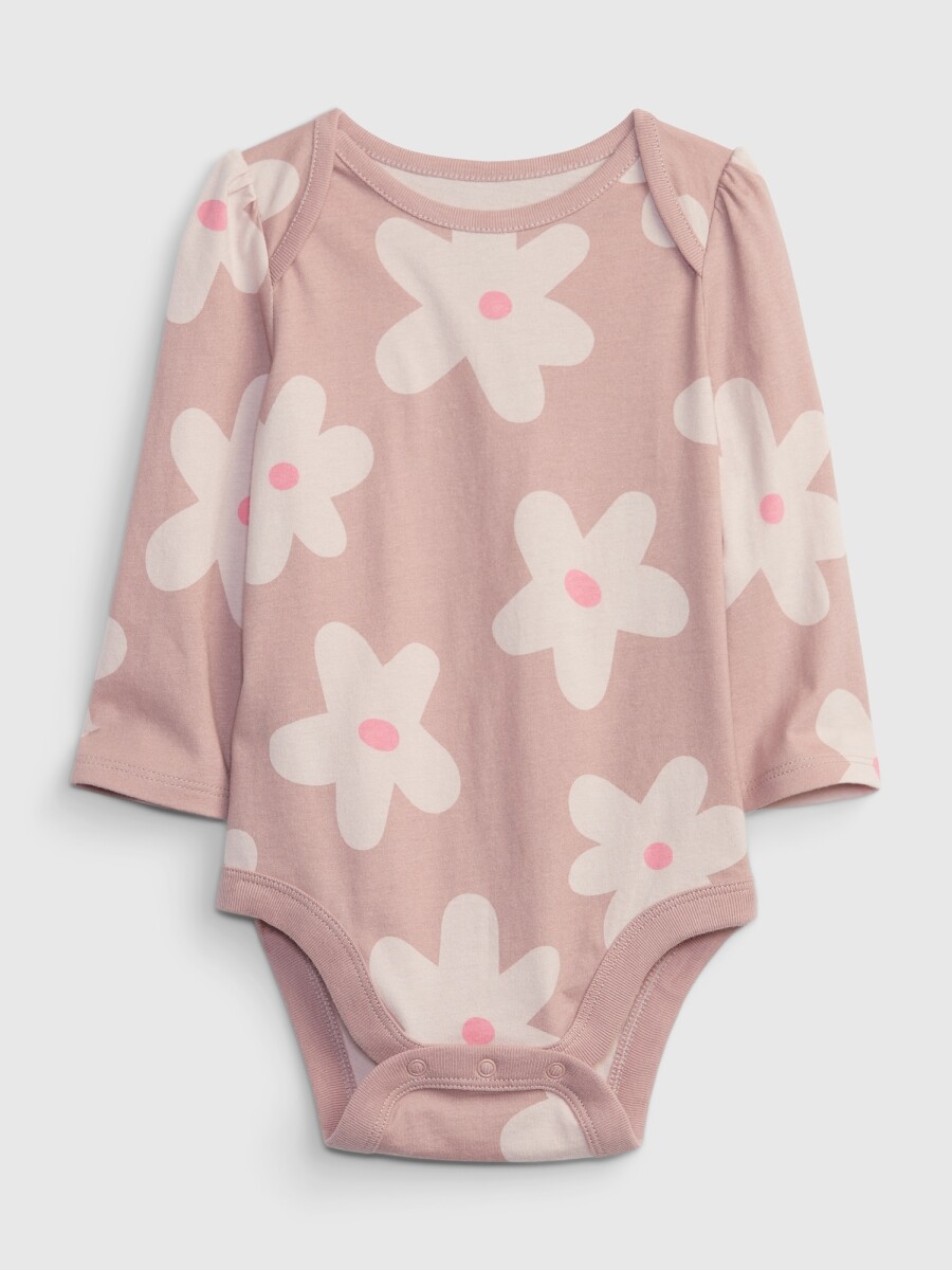 Body Gráfico Manga Larga Bebe - Dull Rose 