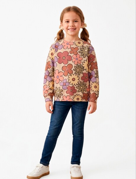 SUDADERA EXTRAGRANDE DE FELPA ESTAMPADA MULTICOLOR