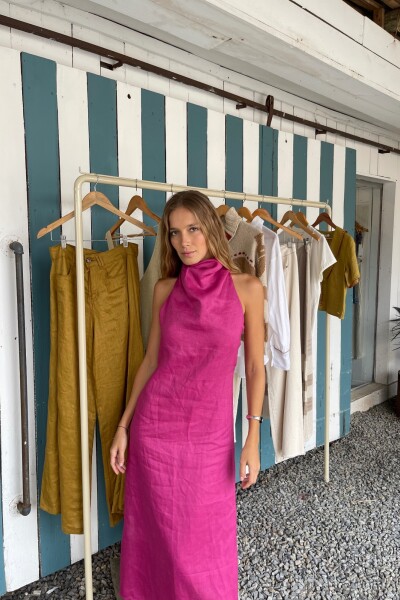 VESTIDO HALTER COOL Fucsia