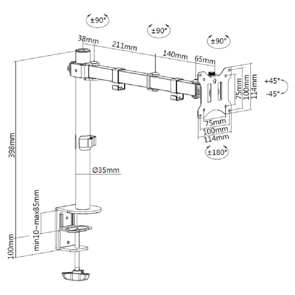 Soporte De Mesa Para Monitor Y Tv Ledstar Z011 Hasta 33'' SOPORTE DE MESA PARA MONITOR/TV HASTA 33