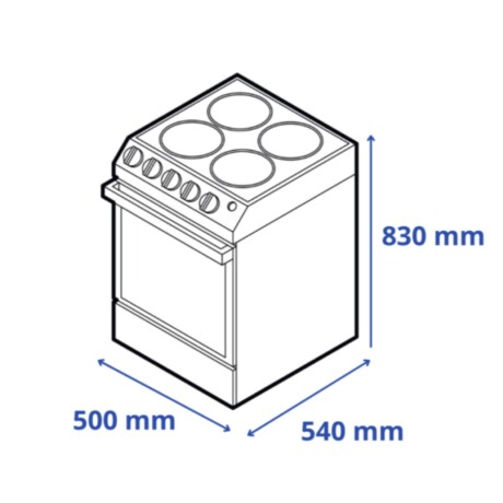 Cocina James eléctrica 4 discos + horno blanca Acero inoxidable