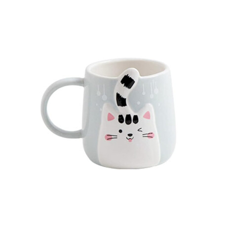 Taza De Cerámica De Diseño Gatito Gris