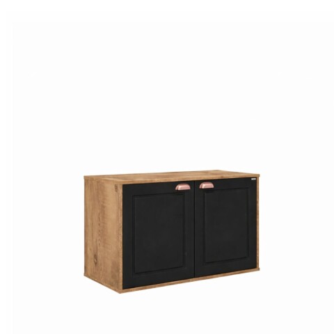 Mueble de baño suspendido Creta Rustico negro 78 cm sin bacha Mueble De Baño Suspendido Creta Rustico Negro 78 Cm Sin Bacha
