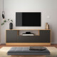 Rack Tv 75 Pulgadas Living Modular Nogal / Grafito Marrón