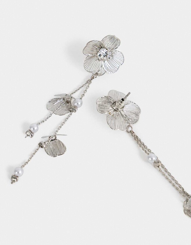 Aros Colgantes Cortos Filigrana Aros Colgante Largos De Filigrana - Plateado