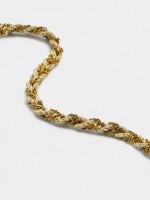 Pulsera Entrelazada Con Eslabones Y Cordón dorado