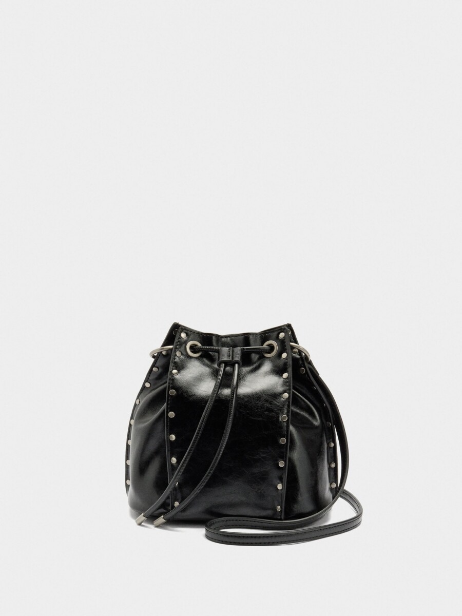 Bolso Bombonera Con Tachuelas negro