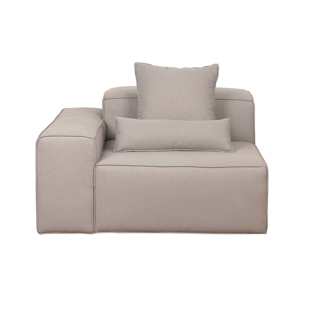 SOFÁ KAI 1 CUERPO TELA GRIS MODULAR CON BRAZO IZQUIERDO