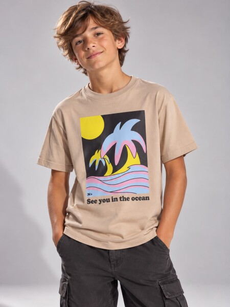T-SHIRT N.SAILS 1504 M.C VARON TOSTADO