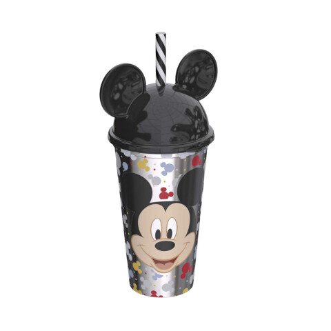 Vaso Plástico Milk Shake con Forma y Pajita Mickey 500 ml U